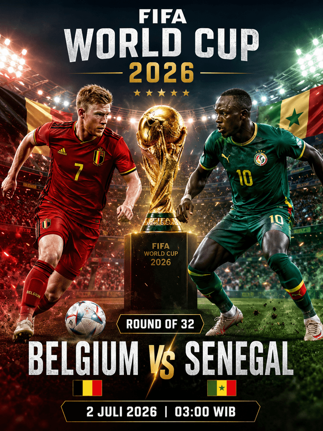 Belgia vs Senegal: Adu Kekuatan Eropa dan Afrika di Babak 32 Besar Piala Dunia 2026
