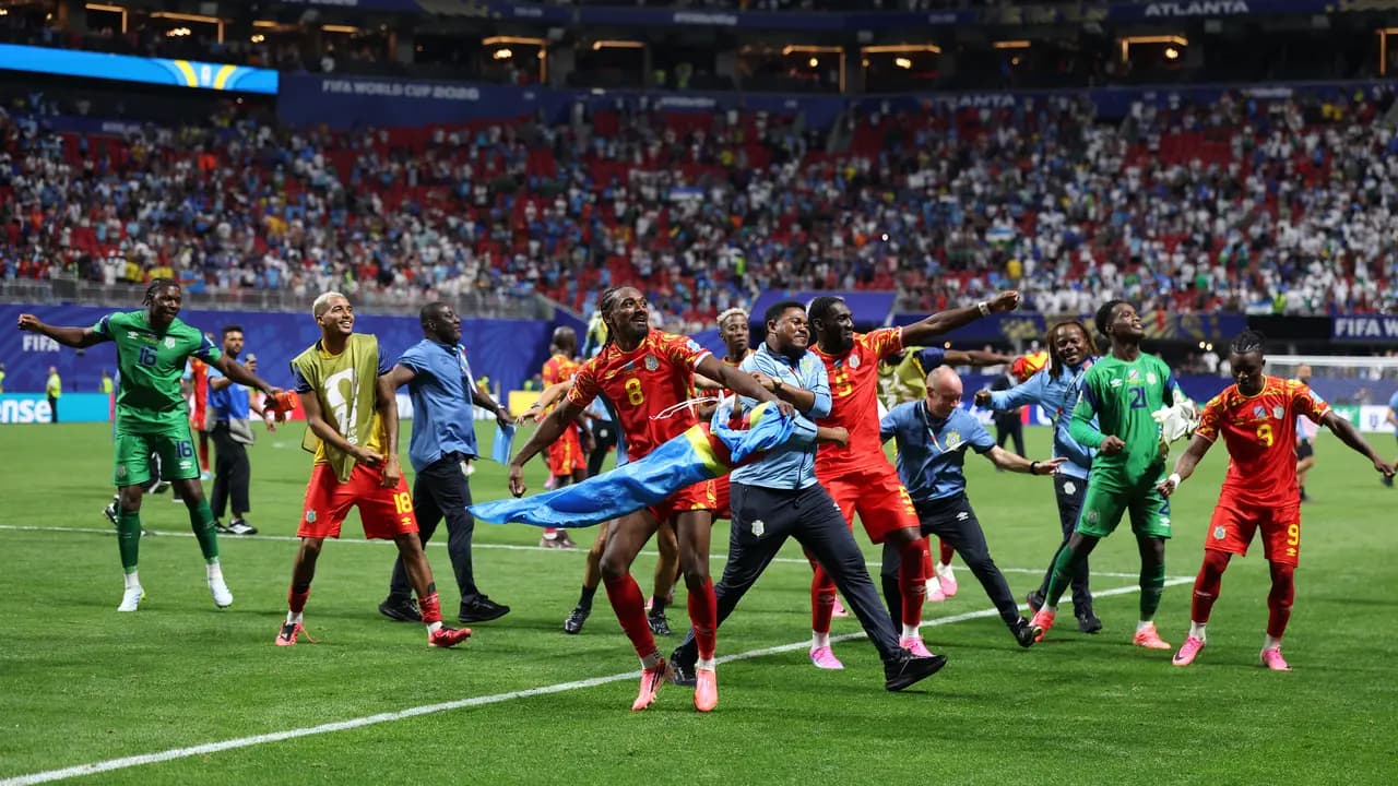 Selebrasi Congo merayakan kemenangan perdana di Piala Dunia