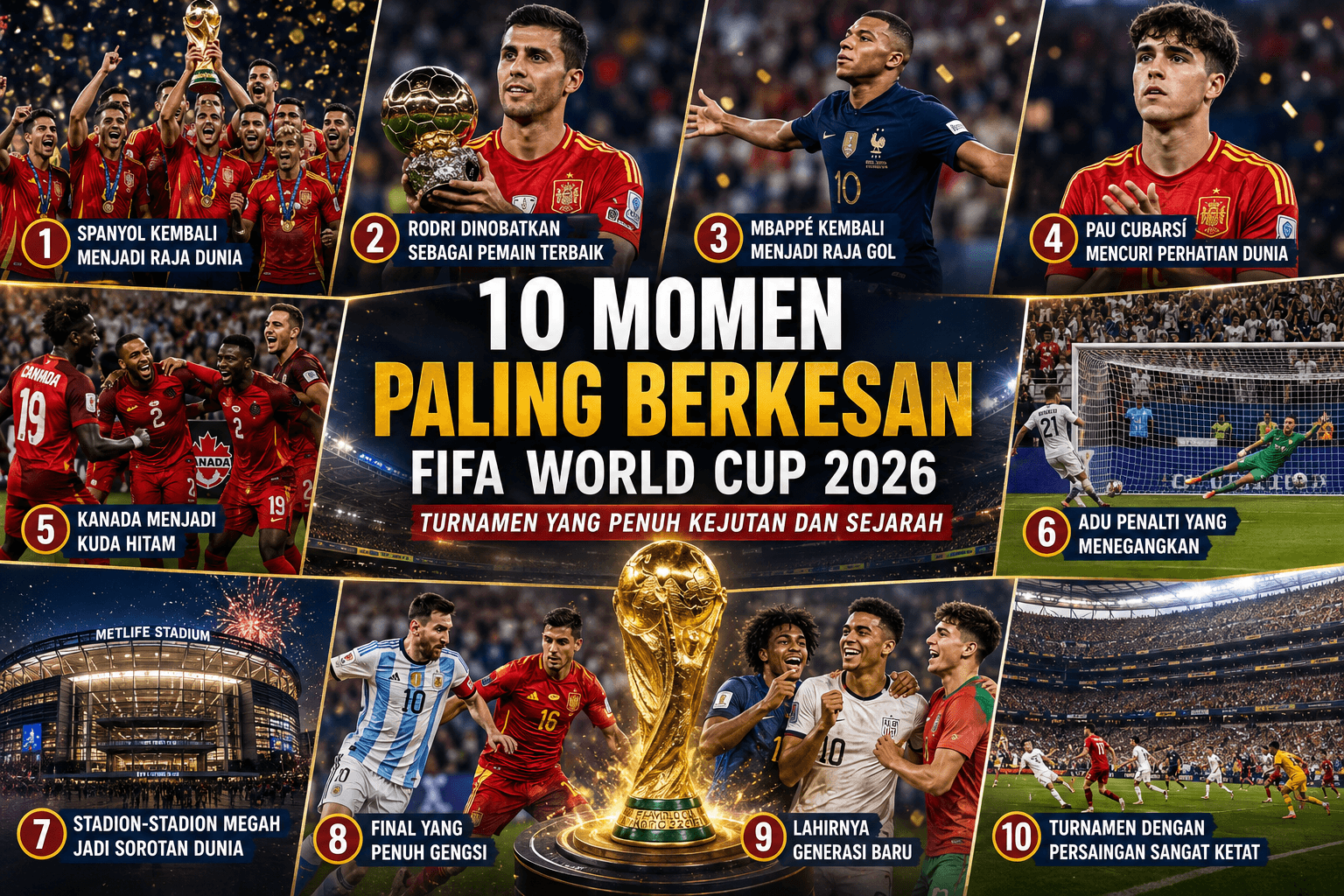 10 Momen Paling Berkesan FIFA World Cup 2026: Turnamen yang Penuh Kejutan dan Sejarah