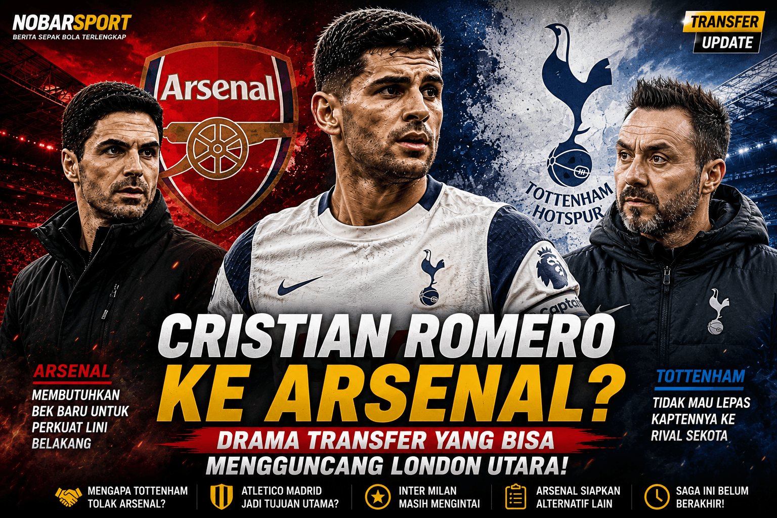 Cristian Romero ke Arsenal? Drama Transfer yang Bisa Mengguncang London Utara
