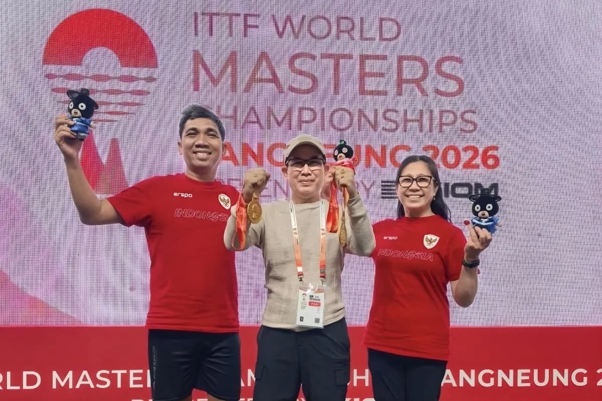 Atlet tenis meja Olimpiade asal Indonesia, Ismu dan Lingling, raih gelar juara ITTF World Masters 2026